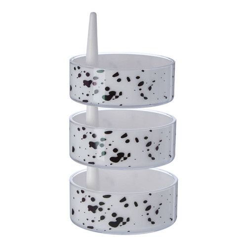 3pc Speckled Plastic Rotary Storage Set