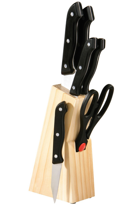 Maxime 6pc Knife and Scissor Set in Wooden Block Maxime 6pc Knife and Scissor Set in Wooden Block