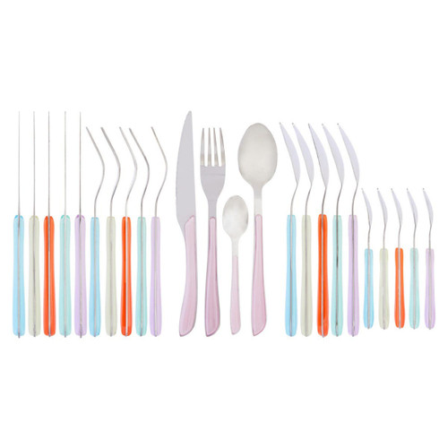 Zuma 24pc Multi Pastel Coloured Cutlery