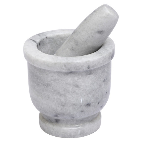 Salerno White Marble Large Mortar and Pestle