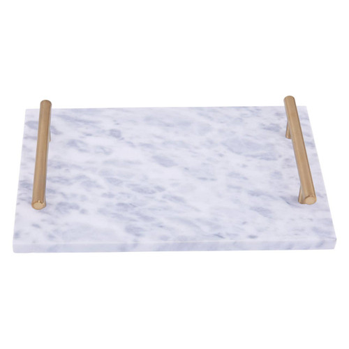 Grey Marble Tray with Gold Effect Handles