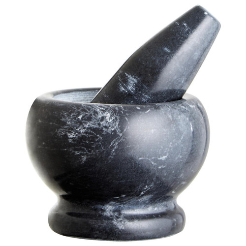 Marmore Black Marble Mortar and Pestle Set