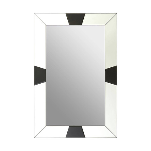 Black Bevelled Border Detail Wall Mirror