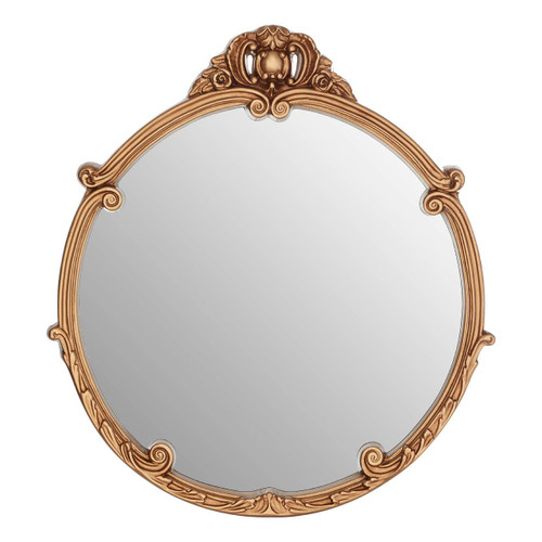 Gold Finish Round Acanthus Leaf Wall Mirror