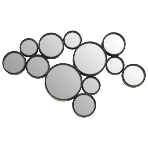 Persephone Large Black Finish Wall Mirror