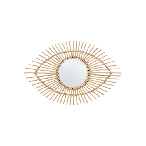 Mataram Natural Rattan Eye Shape Wall Mirror