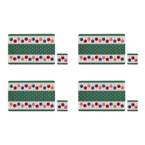 Set of 4 Candy Apple Placemats And Coasters