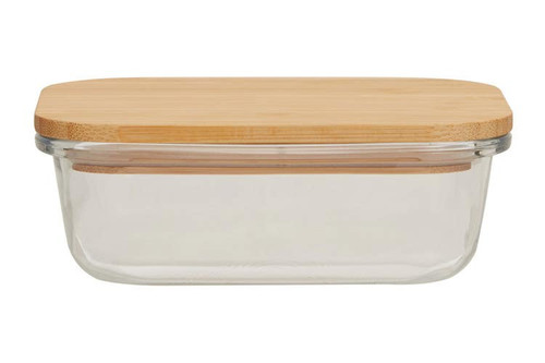 Freska 370ml Glass Container With Bamboo Lid