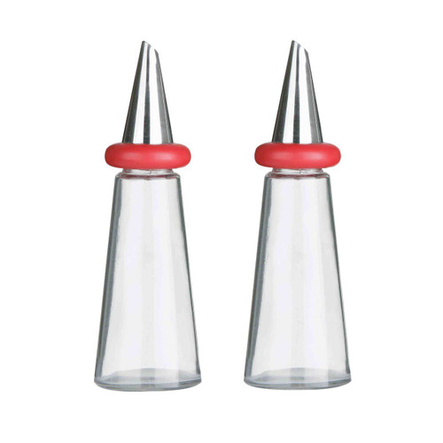 Red Plastic Oil and Vinegar Set