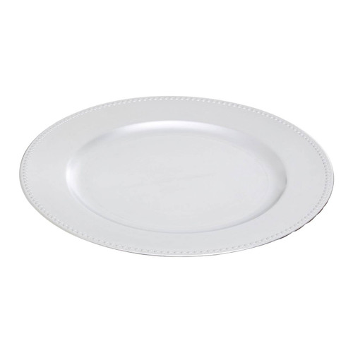 Dia Silver Charger Plate with Round Dots