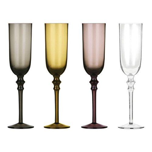 Tessa Purple Champagne Glasses - Set of 4