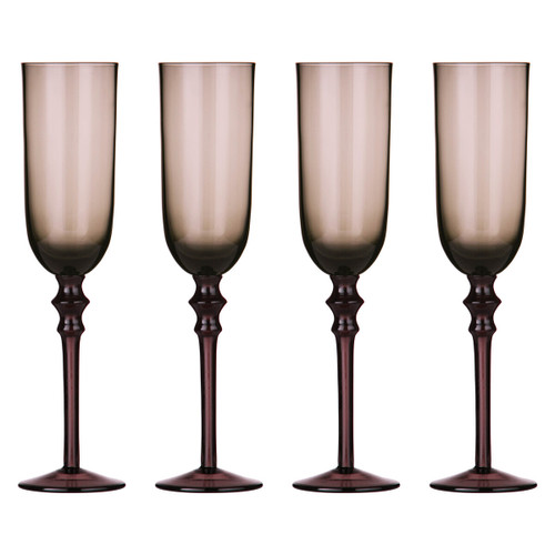 Tessa Set Of Four Purple Champagne Glasses
