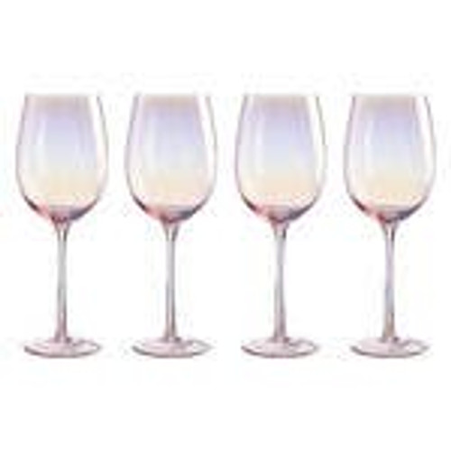 Frosted Deco Set Of 4 Wine Glasses