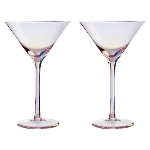 Frosted Deco Set of 2 Martini Glasses