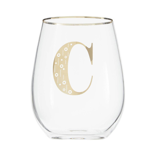 Letter C Stemless Wine Glass