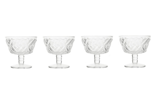 Fleur Set of 4 Glass Dessert Bowls