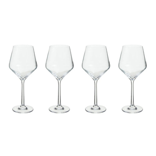 Ada Set Of 4 Crystal Burgundy Glasses