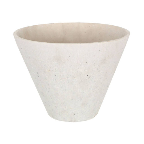 White Polyresin Round Edged Vase