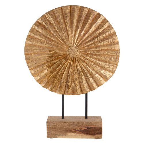Fluted Gold Disc Sculpture