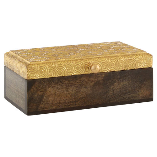 Bowerbird Gold Disc Design Small Trinket Box