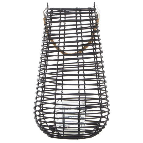 Lentigo Large Black Rattan Lantern