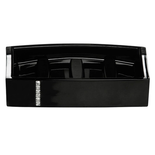 Black Acrylic and Crystal Soap Dish