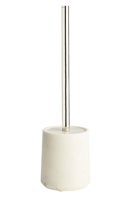 Abaska Off White Marble And Stainless Steel Toilet Brush