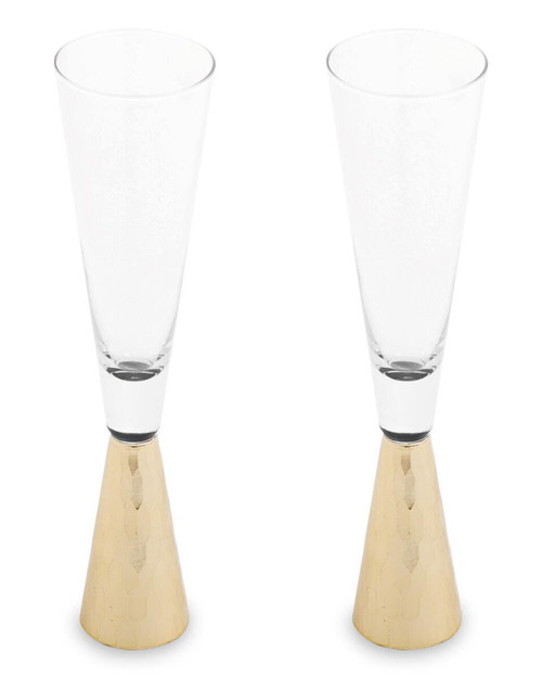 Astrid Set Of Two Champagne Glasses With Gold Finish Stem