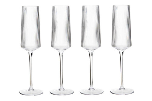 Eldon Set of Four Ribbed Champagne Glasses MOB Packaging