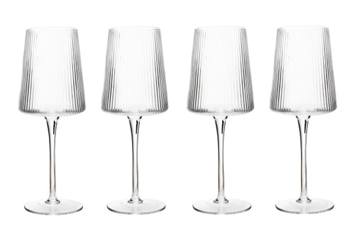 Eldon Set of Four Ribbed Wine Glasses