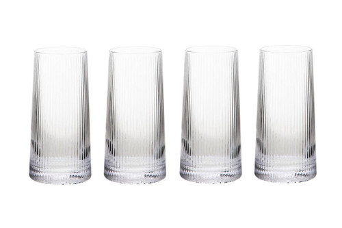 Eldon Set of Four Ribbed Hi Ball Glasses