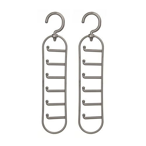 Grey Plastic Tie Organiser - Set of 2