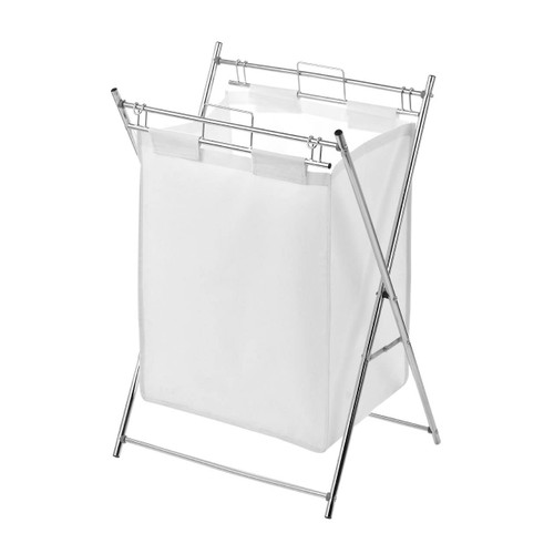 White Polyester Chrome Frame Laundry Bag
