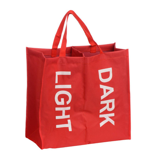 Red Polyester 2 Section Laundry Bag