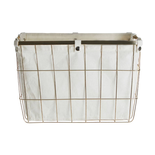 Large Gold Finish Iron Wire Storage Basket