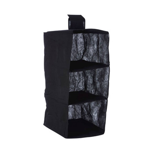 3 Sections Black Hanging Garment Organiser