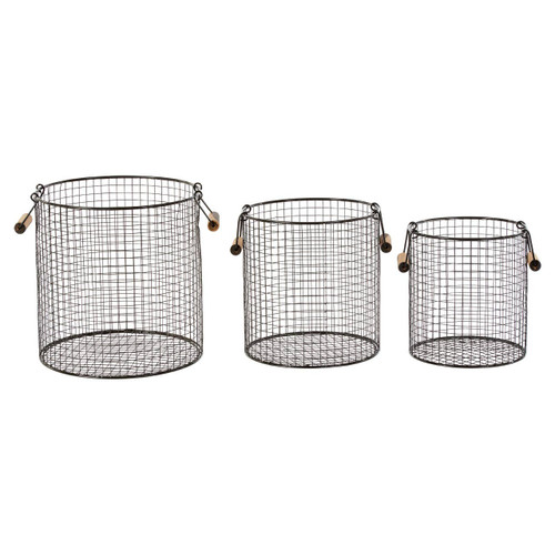 Black Wire Storage Baskets – Set of 3