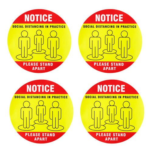 Warning Sticker Please Stand Apart Set of 4
