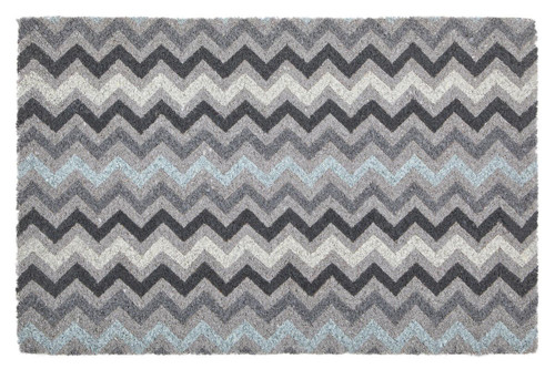 Filta Grey And White Chevron Coir Doormat