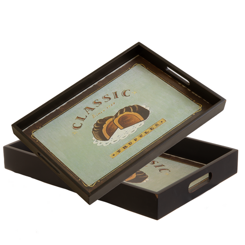 Le Chocolat Set Of Two Assorted Designs Trays Le Chocolat Set Of Two Assorted Designs Trays