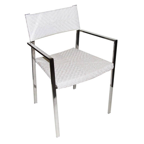 Set of Two White Raffia Chairs