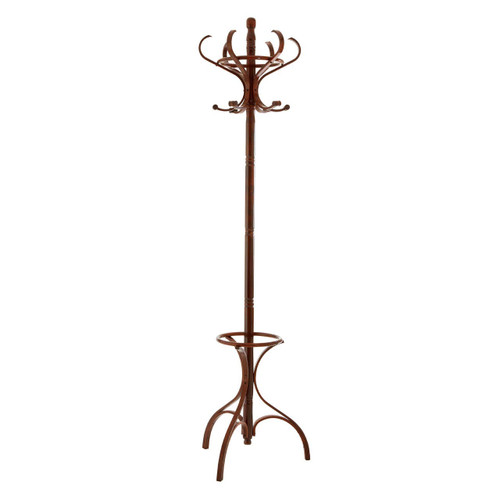 Walnut Finish Solid Birchwood Coat Stand