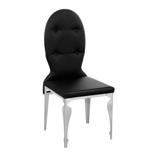 Black Silk Chair with Stainless Steel Legs