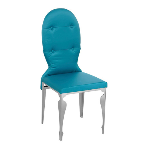 Blue Teal Silk Chair