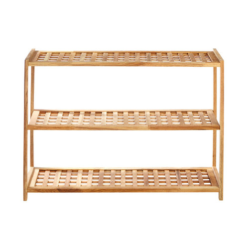 Natural Walnut 3 Tier Shoe Rack