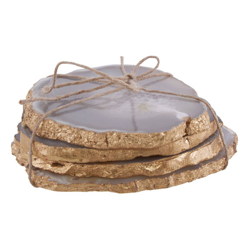 Bowerbird Agata Grey/ Gold Coasters