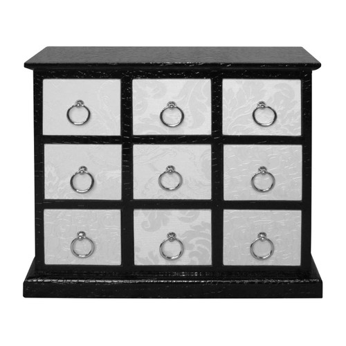 9 Drawer Crocodile Leather Effect Rectangular Cabinet