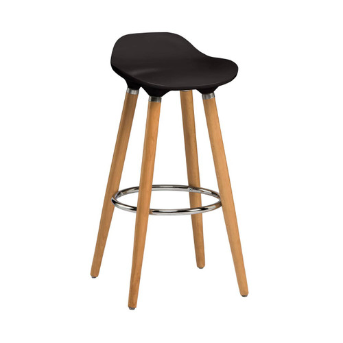 Black ABS Beech Wood Bar Stool