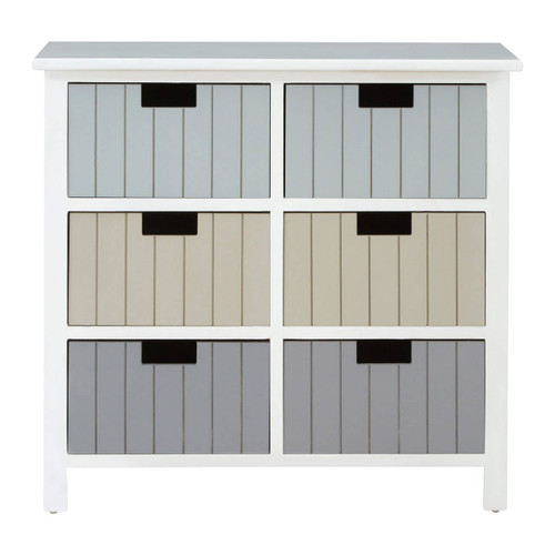 New England White 6 Drawers Chest