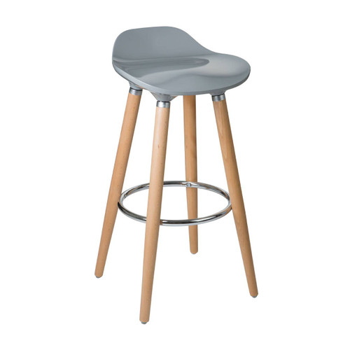 Grey ABS and Beech Wood Bar Stool